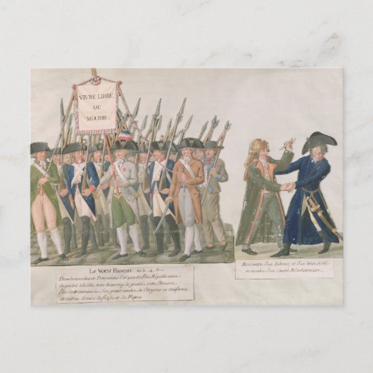 Die Franzosen sehen "Long Live Freedom or Die" Postkarte (Vorderseite)