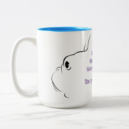 Die französische Bulldog-Silhouette Pawsome Life T Zweifarbige Tasse (Links)