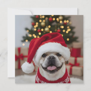 Die französische Bulldogge Weihnachtsgrußkarte Karte