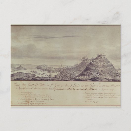 Die französische Capture Grenada, 1779 Postkarte (Vorderseite)