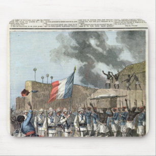 Die französische Flagge, die Abomey kommt Mousepad