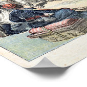 Die französische Flagge, die in den Abomey eindrin Poster (Ecke)