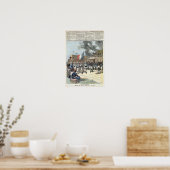Die französische Flagge, die in den Abomey eindrin Poster (Küche)