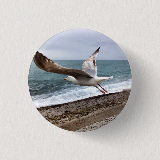 Die französische Möwe von Etretat Button (Vorderseite)