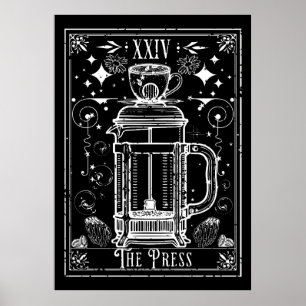 Die französische Pressekaffee-Tarot-Karte Poster