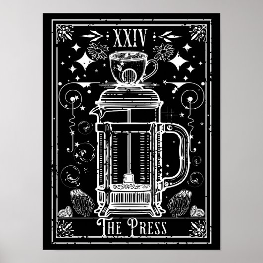 Die französische Pressekaffee-Tarot-Karte Poster (Vorne)