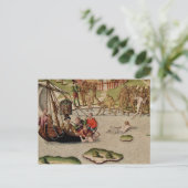 Die französischen Schiffe landen Postkarte (Stehend Vorderseite)