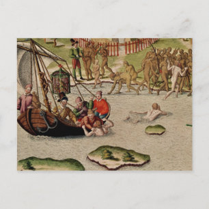 Die französischen Schiffe landen Postkarte