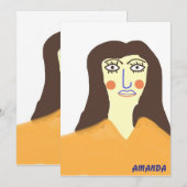 die Frau abstrakte Kunst Feiertagskarte (Vorne/Hinten)