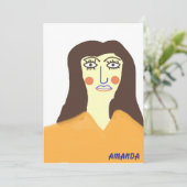 die Frau abstrakte Kunst Feiertagskarte (Stehend Vorderseite)
