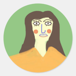 die Frau abstrakte Kunst Runder Aufkleber