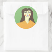 die Frau abstrakte Kunst Runder Aufkleber (Tasche)