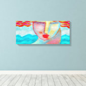 Die Frau am Meer Abstrakte digitale Malerei Leinwanddruck (Insitu (Holzboden))