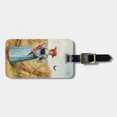 Die Frau auf der Gepäckmarke für das Weizenfeld Gepäckanhänger (Vorderseite horizontal)