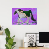 Die Frau auf der Horseback Poster Print (Heimbüro)