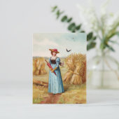 Die Frau auf der Postkarte für das Weizenfeld (Stehend Vorderseite)