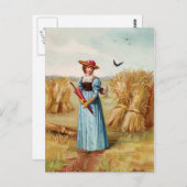 Die Frau auf der Postkarte für das Weizenfeld (Vorne/Hinten)
