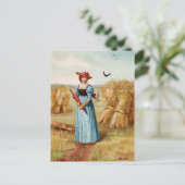Die Frau auf der Postkarte für das Weizenfeld (Stehend Vorderseite)