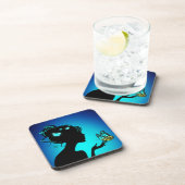 Die Frau des blauen Schmetterlings Getränkeuntersetzer (Rechte Seite)