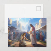 Die Frau, die durch Glauben geheilt wurde Postkarte (Vorne/Hinten)