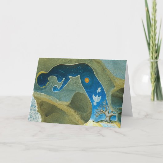 Die Frau, die vom Kosmos/gemacht wurde, faltete Karte (Vorderseite)