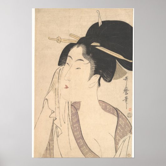 Die Frau entspannt sich nach ihrem Bad Poster (Vorne)