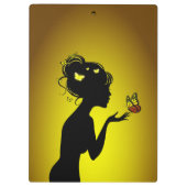 Die Frau Gelbschmetterlinge Klemmbrett (Rückseite)