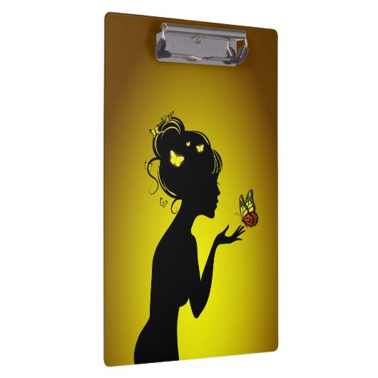 Die Frau Gelbschmetterlinge Klemmbrett (Rechts)
