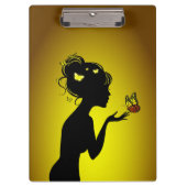 Die Frau Gelbschmetterlinge Klemmbrett (Vorderseite)