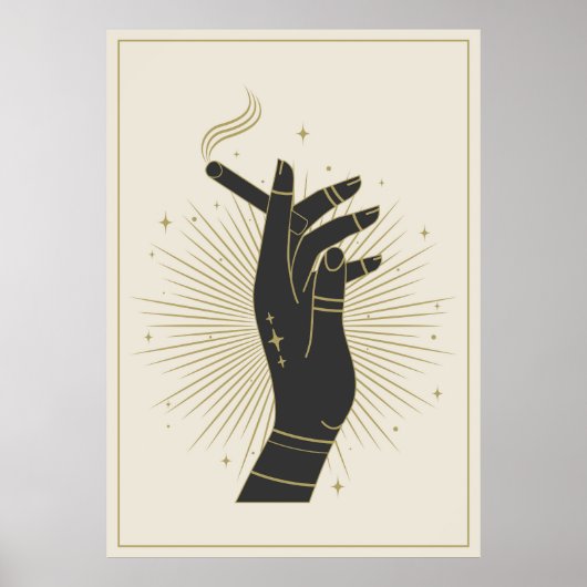 Die Frau hält Zigarette. Poster (Vorne)