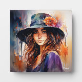 Die Frau im Hut: Portrait der lebendigen Gnade Fotoplatte (Vorderseite)