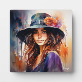 Die Frau im Hut: Portrait der lebendigen Gnade Fotoplatte