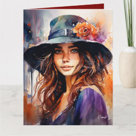 Die Frau im Hut: Portrait der lebendigen Gnade Karte