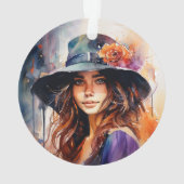 Die Frau im Hut: Portrait der lebendigen Gnade Ornament (Rückseite)