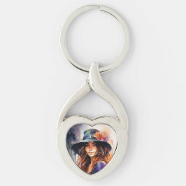 Die Frau im Hut: Portrait der lebendigen Gnade Schlüsselanhänger