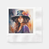 Die Frau im Hut: Portrait der lebendigen Gnade Serviette (Vorderseite)