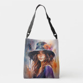 Die Frau im Hut: Portrait der lebendigen Gnade Tragetaschen Mit Langen Trägern (Rückseite)