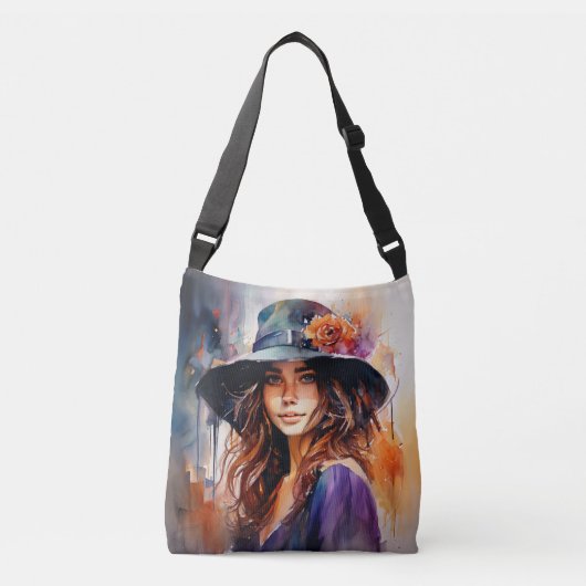 Die Frau im Hut: Portrait der lebendigen Gnade Tragetaschen Mit Langen Trägern (Vorderseite)