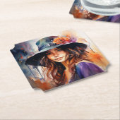 Die Frau im Hut: Portrait der lebendigen Gnade Untersetzer (angewinkelt)