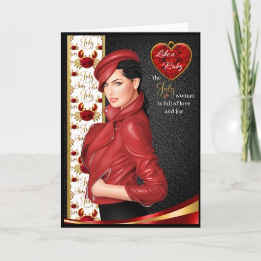 Die Frau im Juli Karte (Vorderseite)