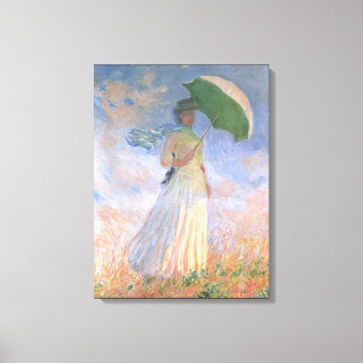 Die Frau im Parasol Monet Fine Art Leinwanddruck (Vorderseite)