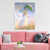 Die Frau im Parasol Monet Fine Art Leinwanddruck (Insitu (Wohnzimmer))