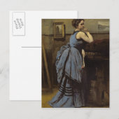 Die Frau in Blau, 1874 Postkarte (Vorne/Hinten)