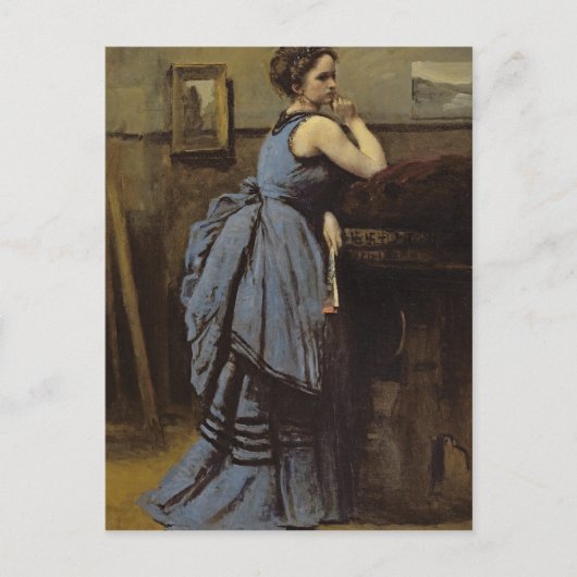 Die Frau in Blau, 1874 Postkarte (Vorderseite)