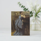 Die Frau in Blau, 1874 Postkarte (Stehend Vorderseite)