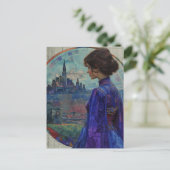 Die Frau in Blau Postkarte (Stehend Vorderseite)
