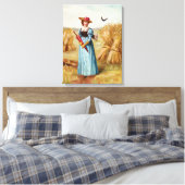 Die Frau in der Rollfeld-Leinwand drucken Leinwanddruck (Insitu (Schlafzimmer))