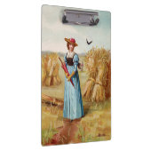 Die Frau in der Zwischenablage des Weizenfelds Klemmbrett (Rechts)