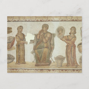 Die Frau in Sidi Ghrib an ihrer Toilette Postkarte