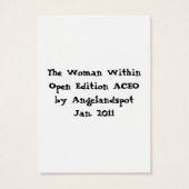 Die Frau innerhalb der Open Edition ACEO (Rückseite)